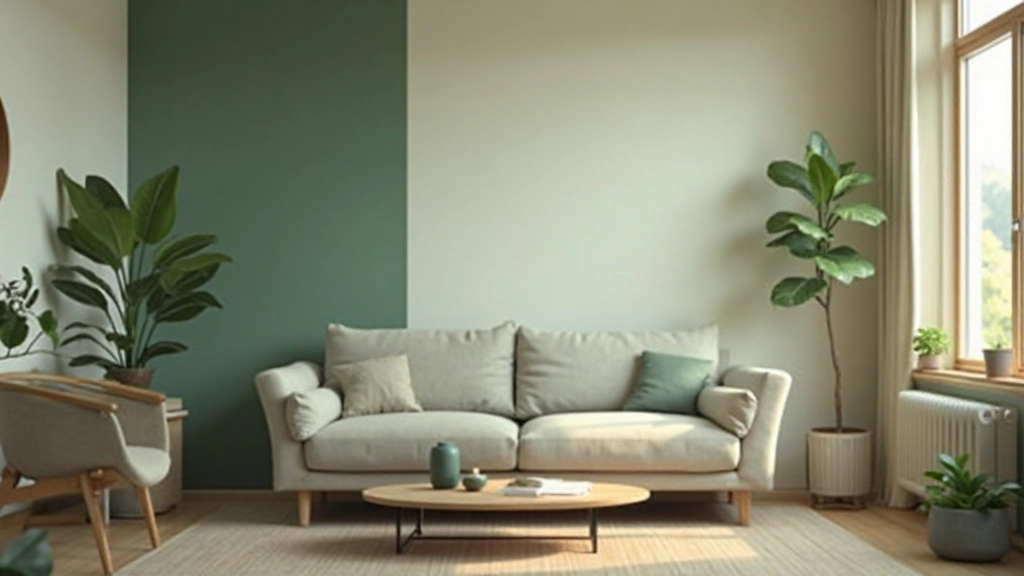 実装済みの落ち着いたリビング空間、複数の色が調和している