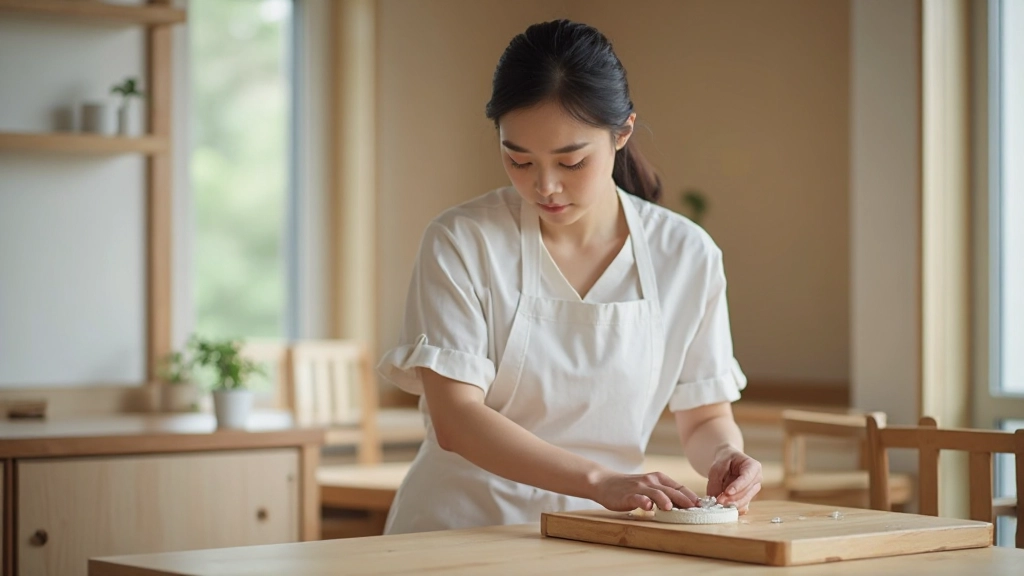 自然素材のメンテナンス作業、木製家具への油の塗布と布製品のケア